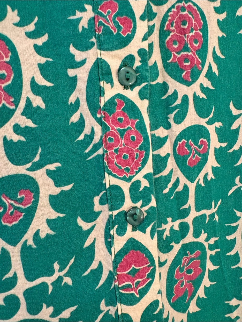 Deluc Small Green Floral Button-Front Midi Dress - Picture 6 of 8